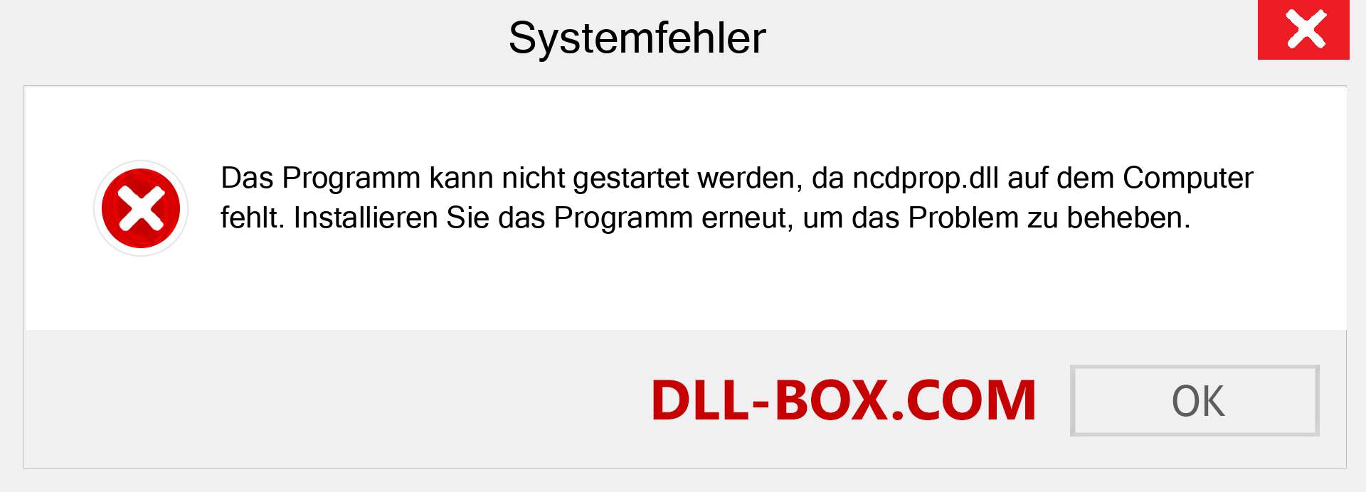 ncdprop.dll-Datei fehlt?. Download für Windows 7, 8, 10 - Fix ncdprop dll Missing Error unter Windows, Fotos, Bildern